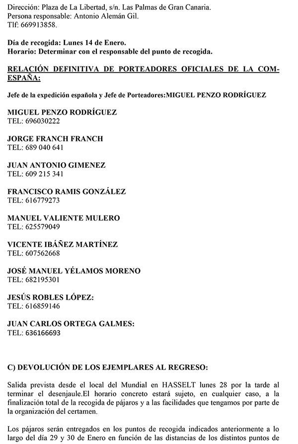 Información provisional del Mundial de Hasselt