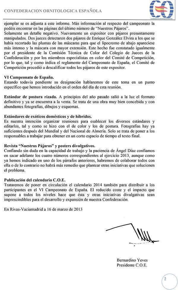 Informe de actividades del ejercicio 2012