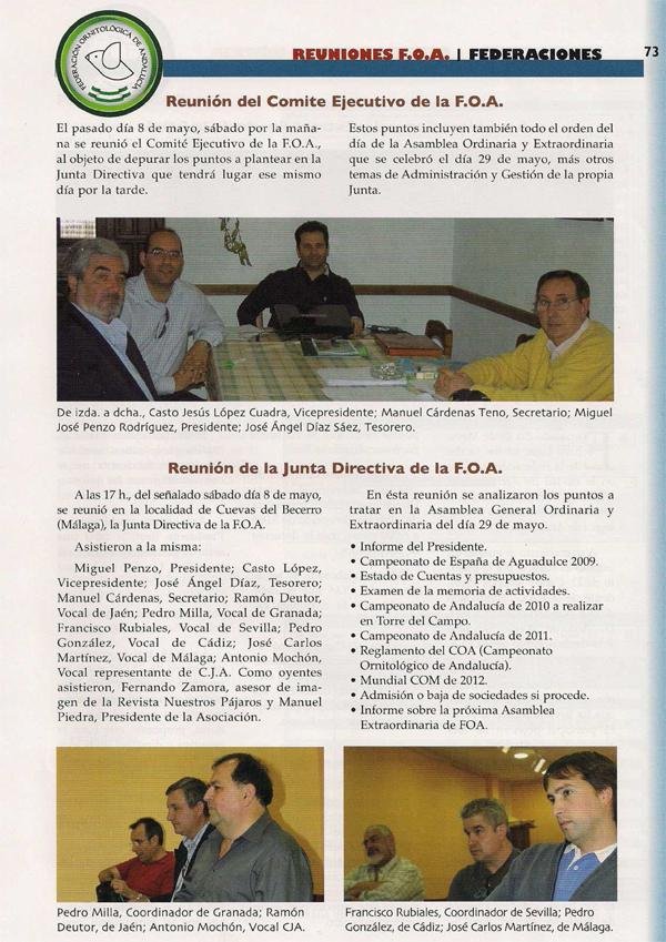 Reuniones FOA: Comité Ejecutivo, Junta Directiva y Asamblea
