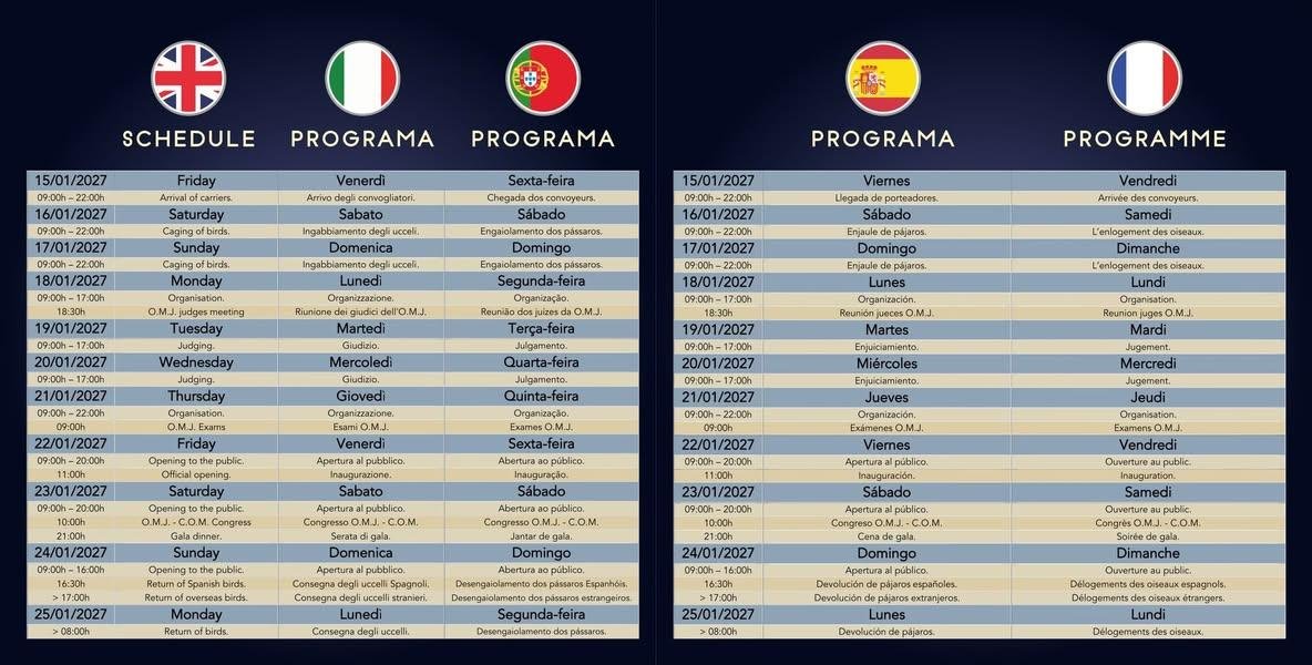 Programa oficial multilingüe — Mundial Jaén 2027